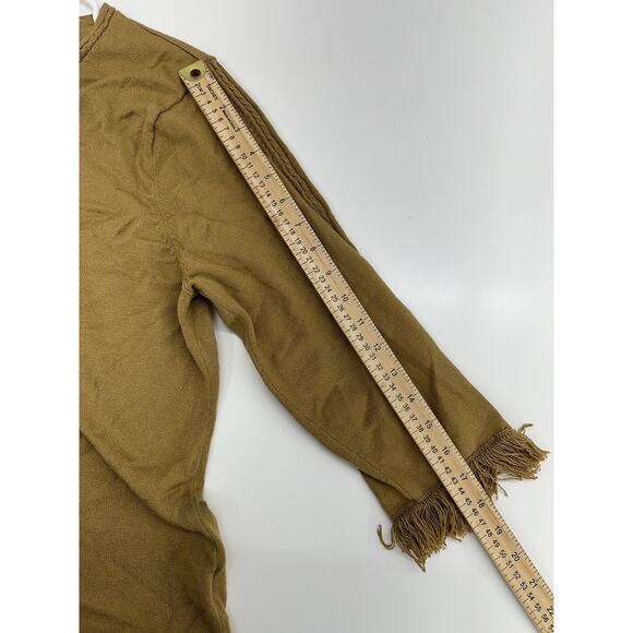 Norton Mcnaughton Womens Sweater Plus Size 1X Brown 3/4 Sleeve Fringe - Picture 10 of 12